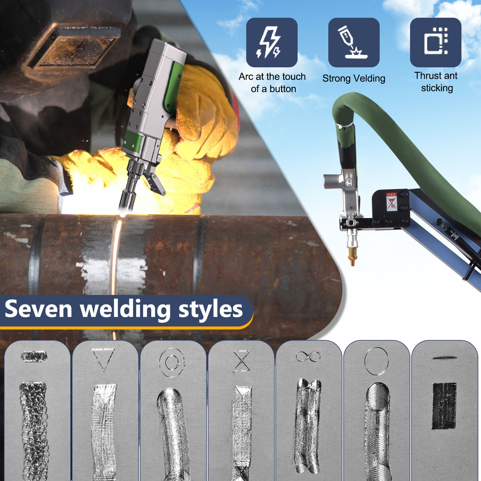 1500W BWT 5IN1 Battery Welder Fiber Laser Welding Cutting Cleaning Machine
