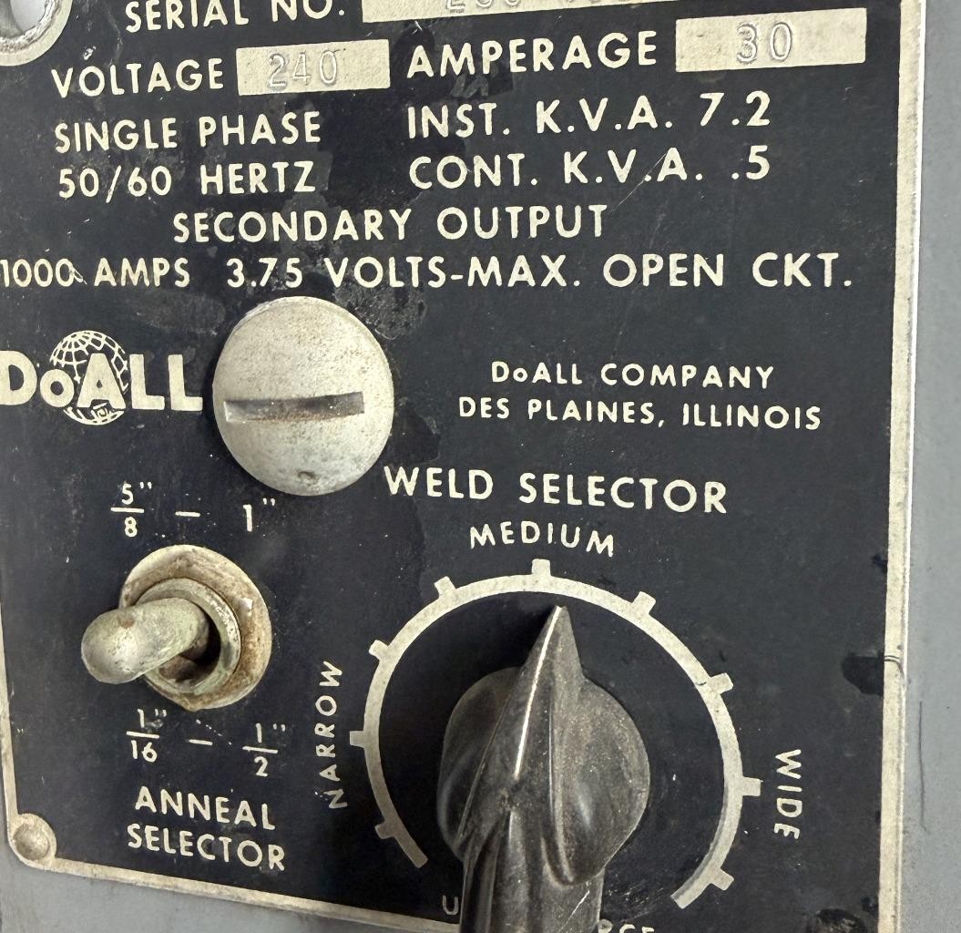 DoAll DBW-15 Band Saw Blade Butt Welder 240V 30A Single Phase 50/60Hz