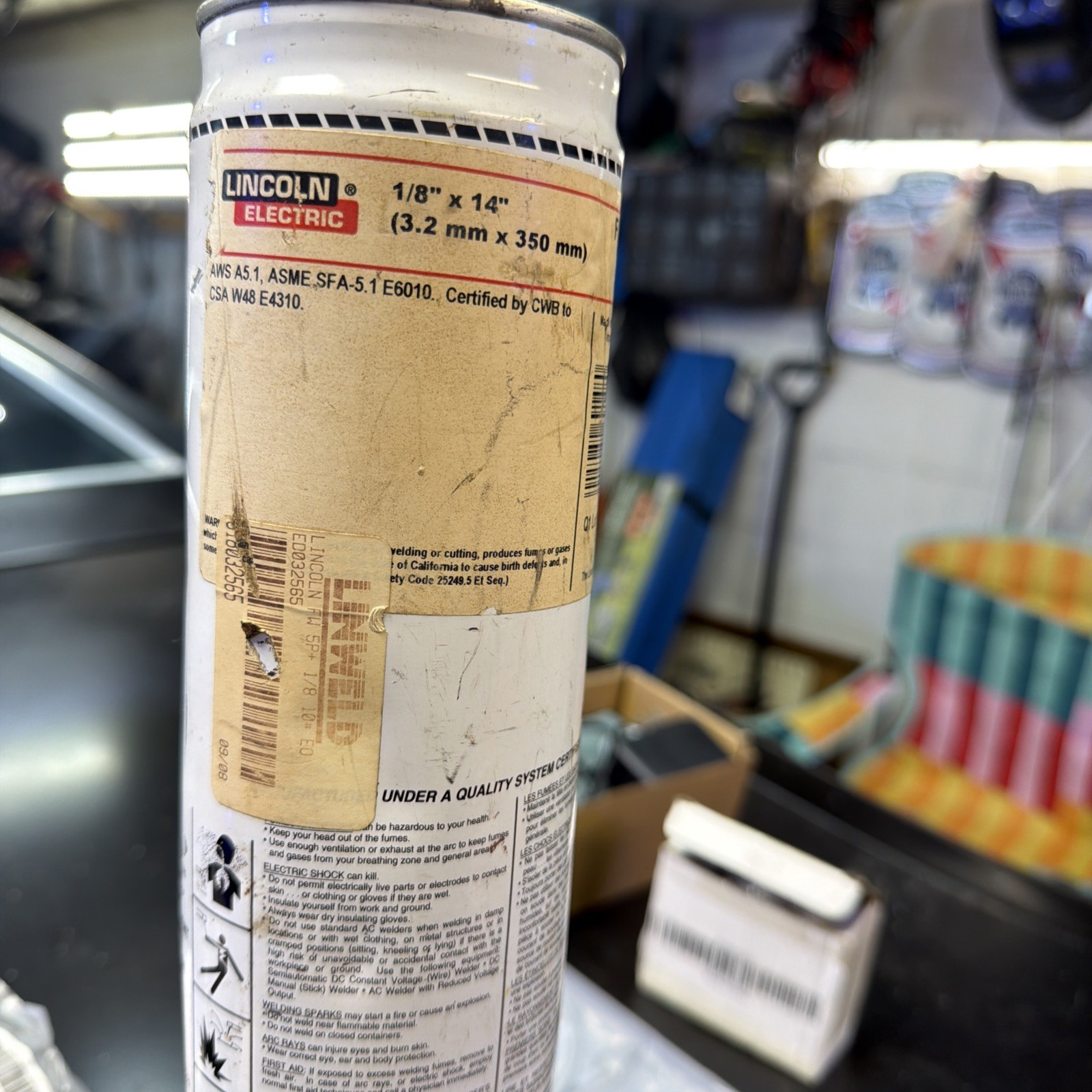 Lincoln Fleetweld 5P+ 6010 1/8″ Mild Steel Stick Electrodes 10 lbs. ED032565