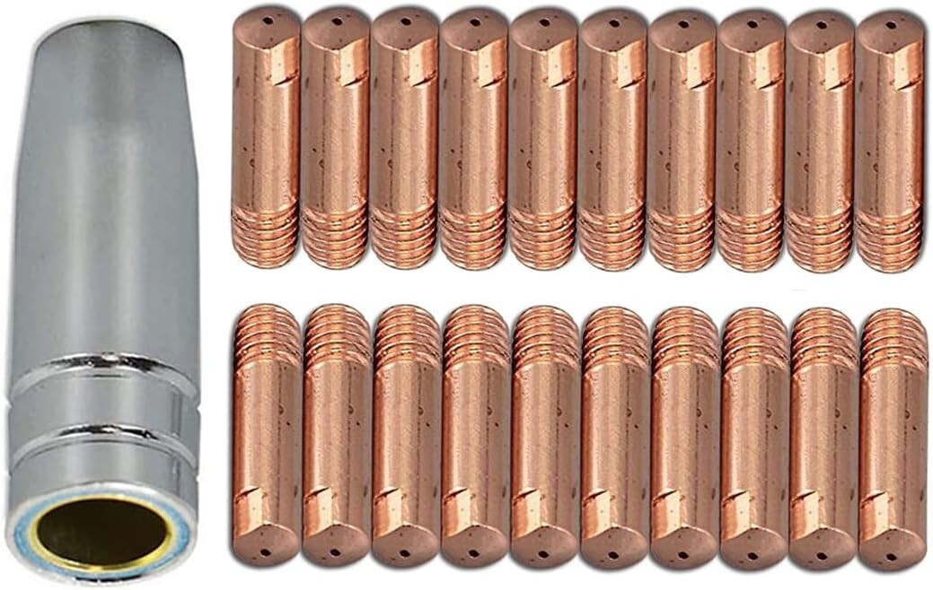 MIG MAG Contact Tips M6 .035″ Conical Gas Nozzle 15AK MB15 Welding Torch 21pcs
