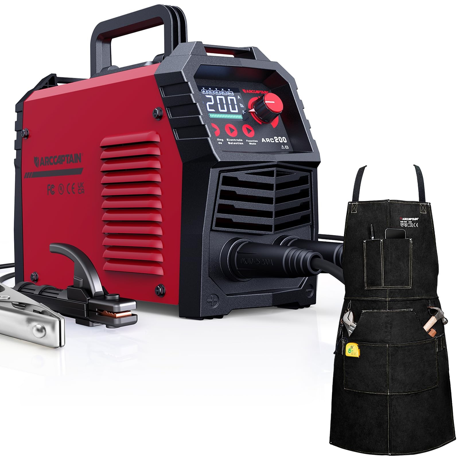 ARCCAPTAIN Stick Welder 200A ARC/Lift TIG Welding Machine & Welding Work Aprons