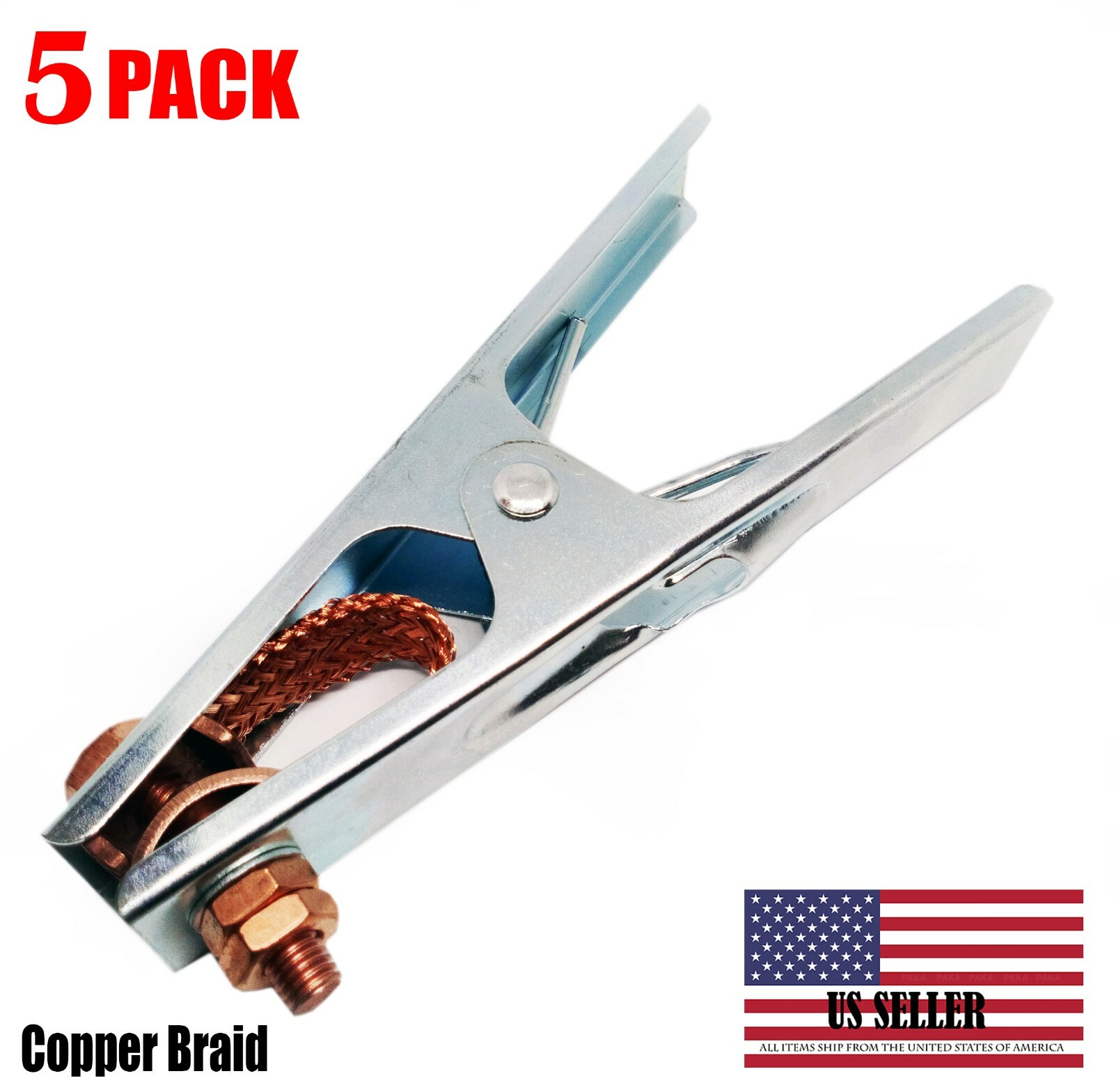 5 PCS – 300 Amp Copper Welding Arc Earth Ground clamp