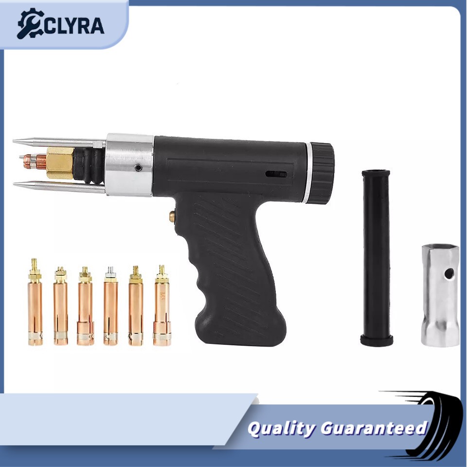 a set Capacitor Discharge CD Stud Welding Stud Gun With 6 tips M3 to M10 Collet