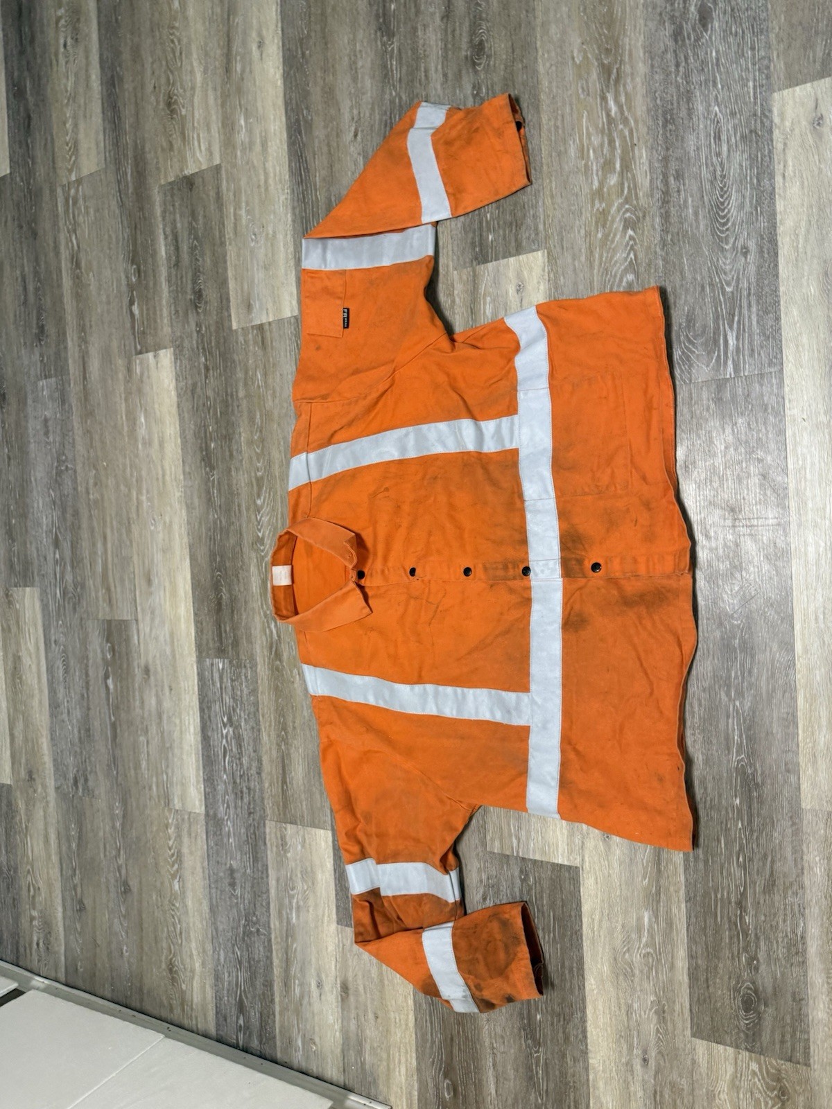 Black Stallion JF1012 FR Cotton Welding Jacket-FR Reflective Tape Orange Sz 4XL