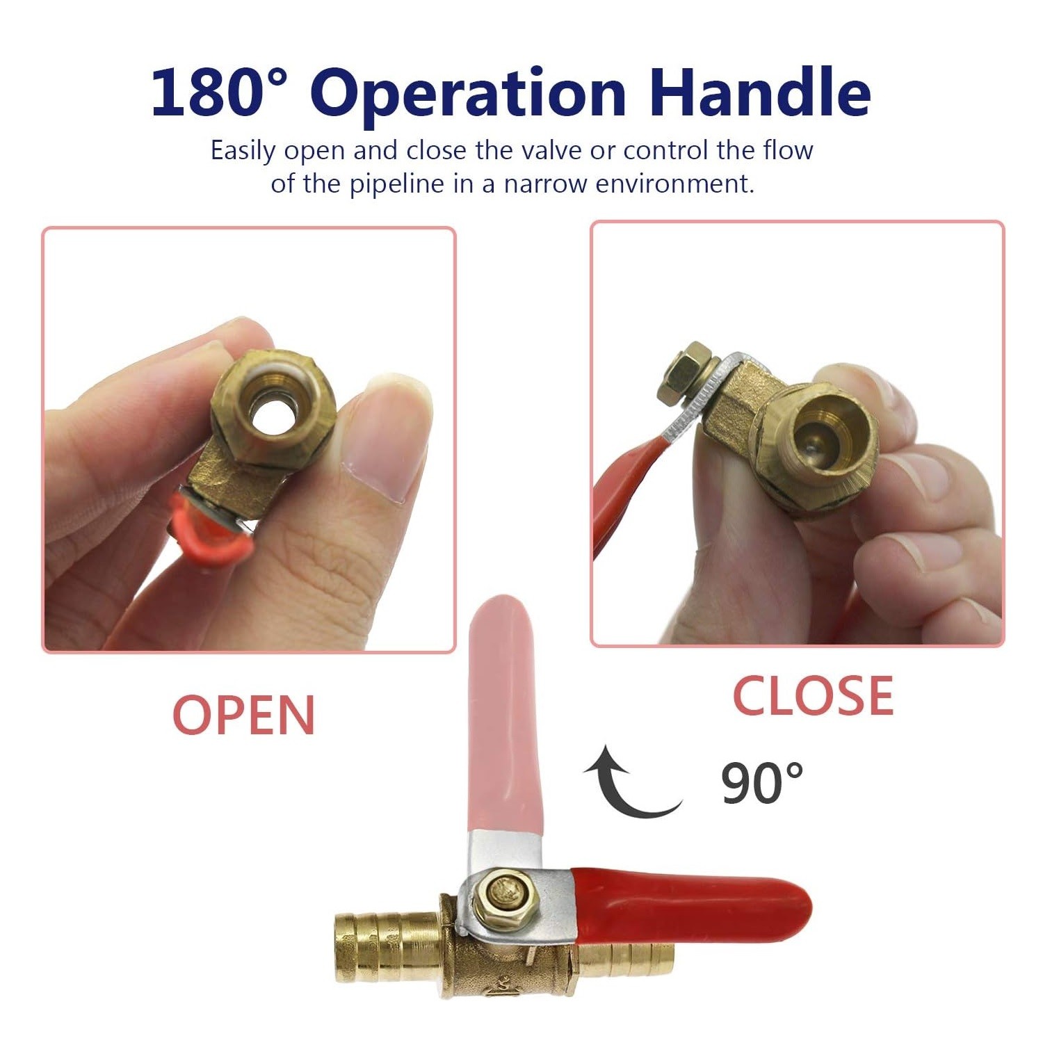 6/8/10/12mm Hose Barb Inline Water Air Gas Fuel Shut-off Brass Ball Valve Switch