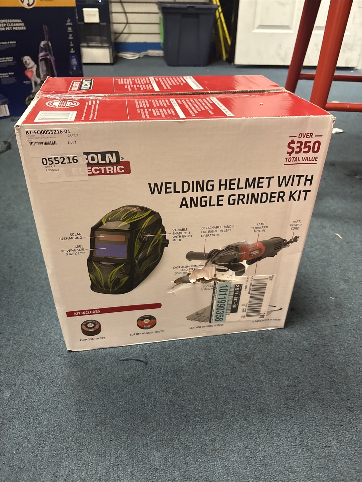Lincoln Electric Welding Helmet with Angle Grinder Kit K5594-1 -NEW FAST SHIP