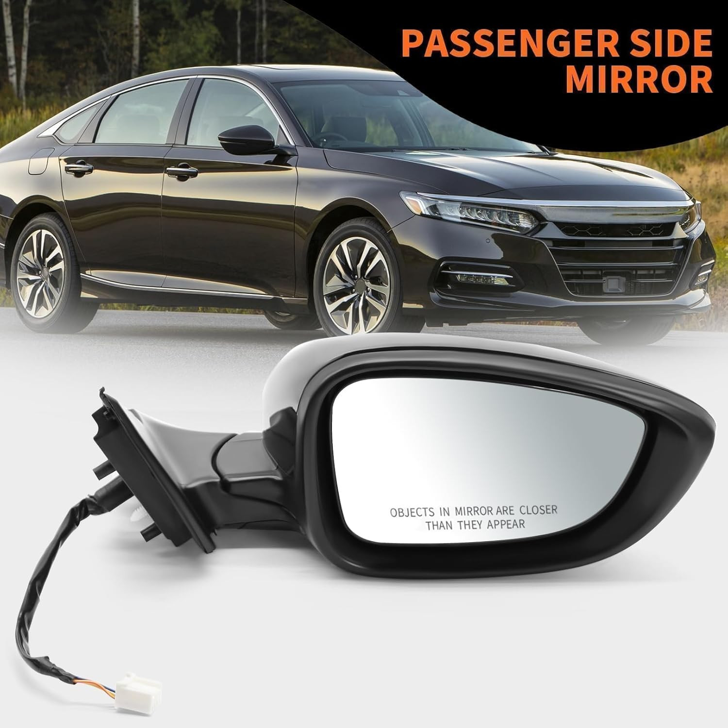 Right Passenger Side Mirror Assembly Compatible with Accord 2023 2024 2025 Power