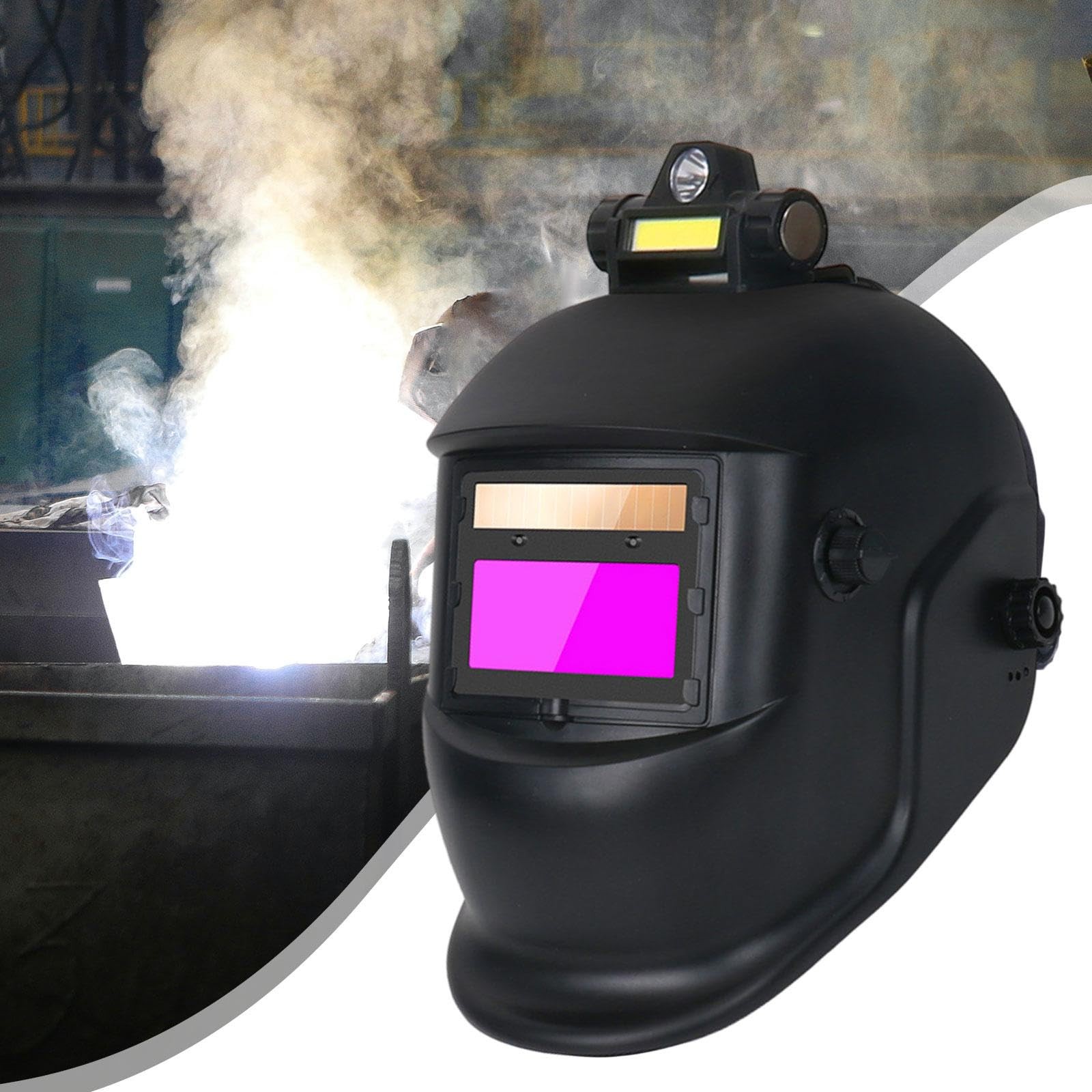 Solar Powered Auto Darkening Welding Helmet 0.01ms Response Time, Adjustabled