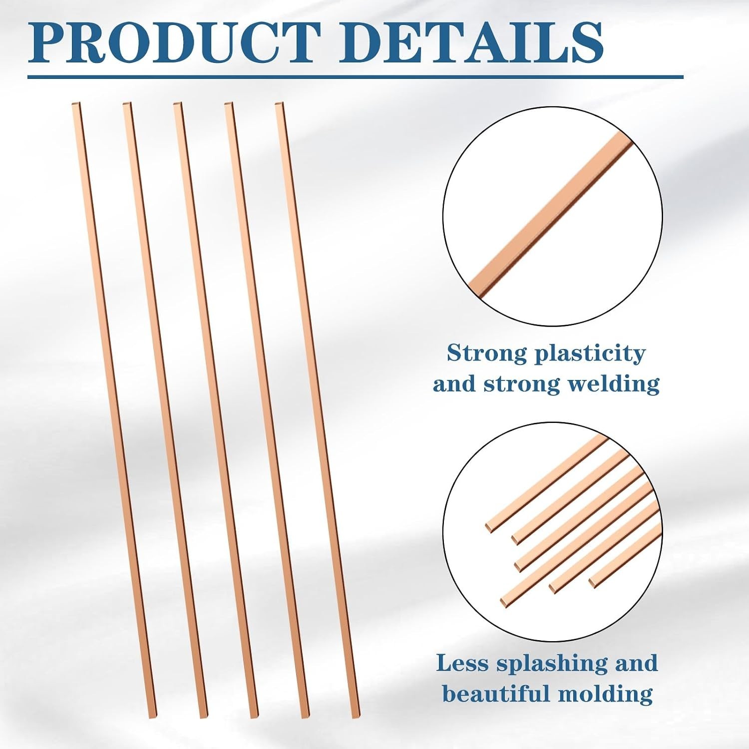 40 Sticks 7.5% Silver Brazing Rods – Flat Phos Copper Welding Rods for HVAC, Air