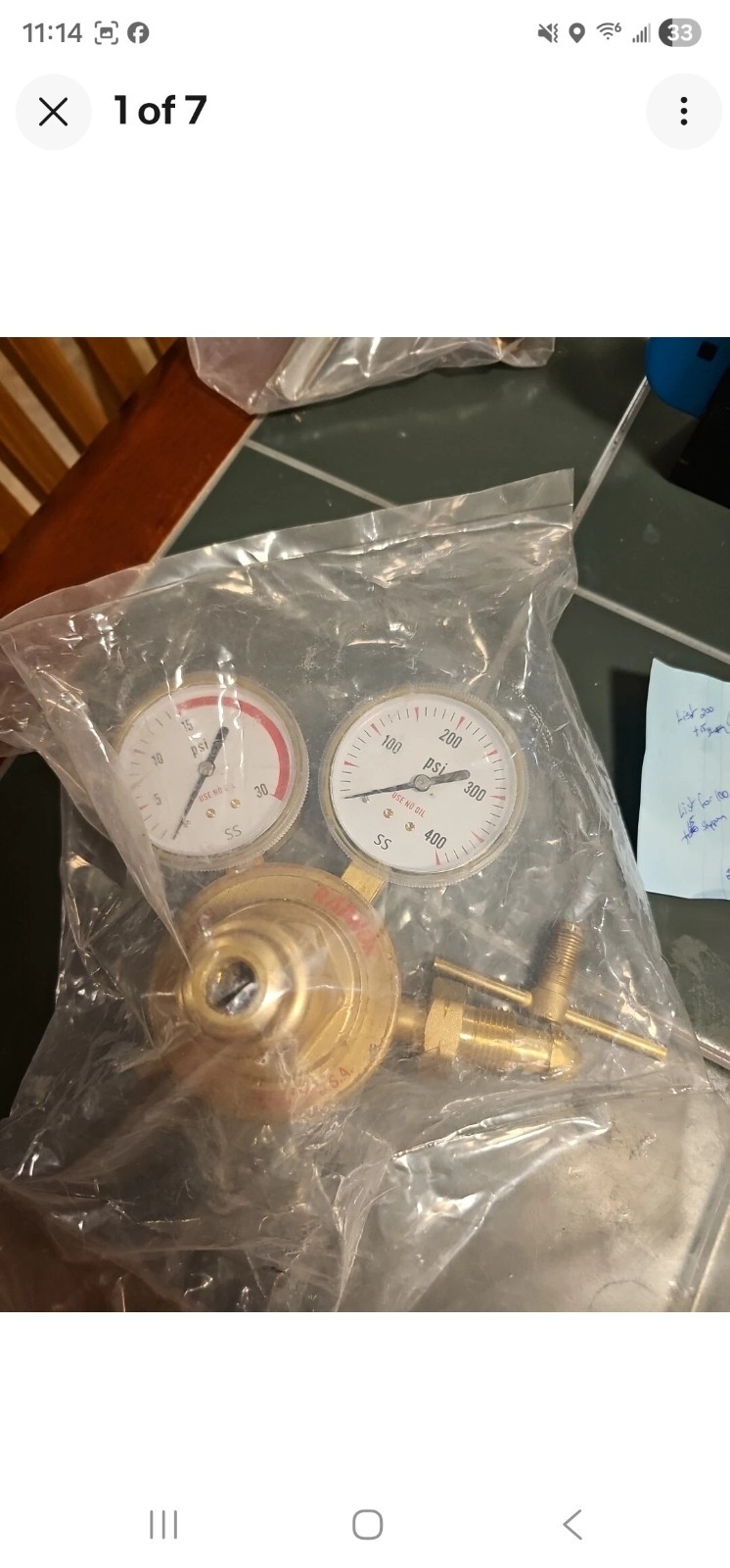 radnor 350-15-510-06 30 , 40psi Gas Welding Regulator for Oxygen Welding