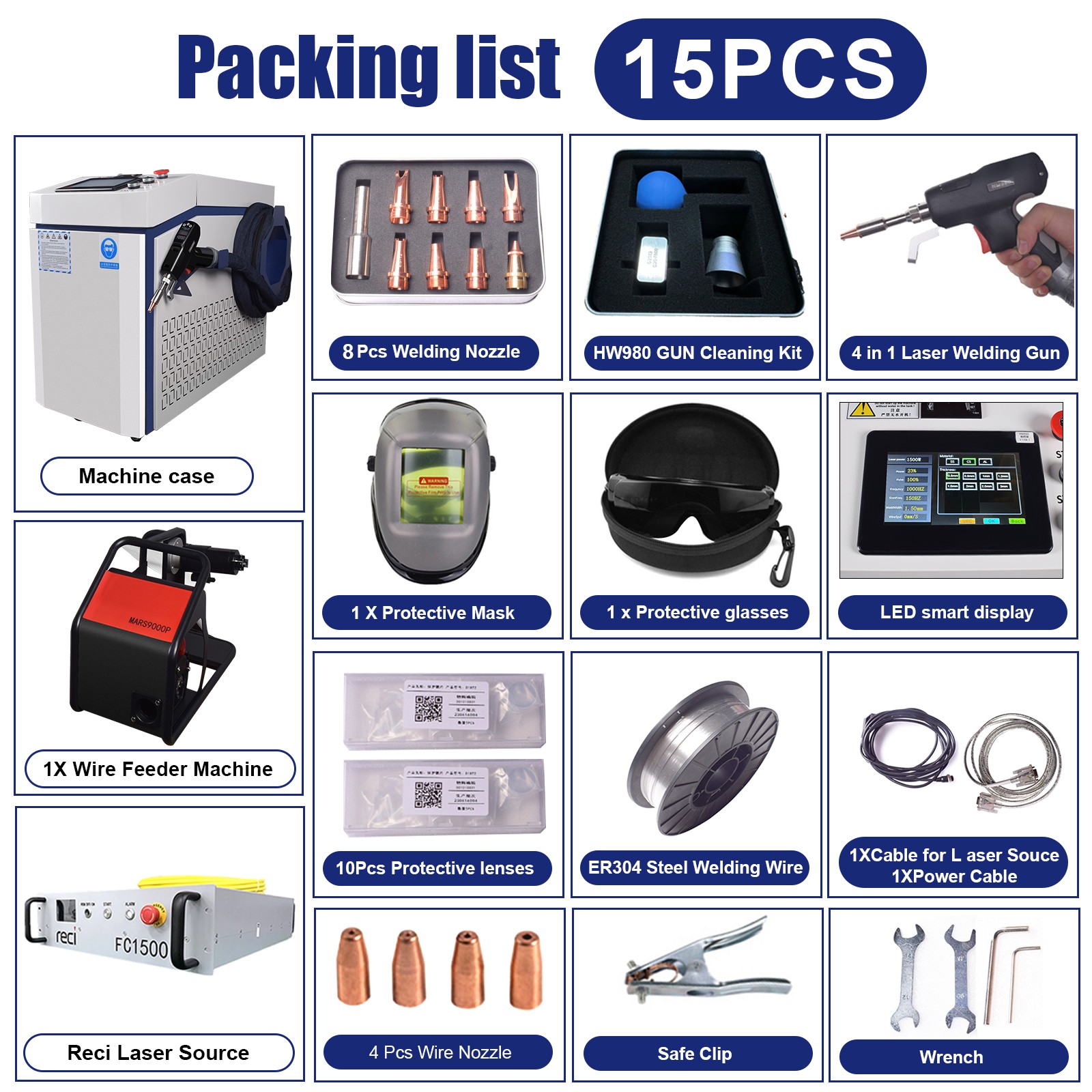 USED Raycus 1500W Laser Welding Cleaning Cutting Machine Rust Paint Removal US