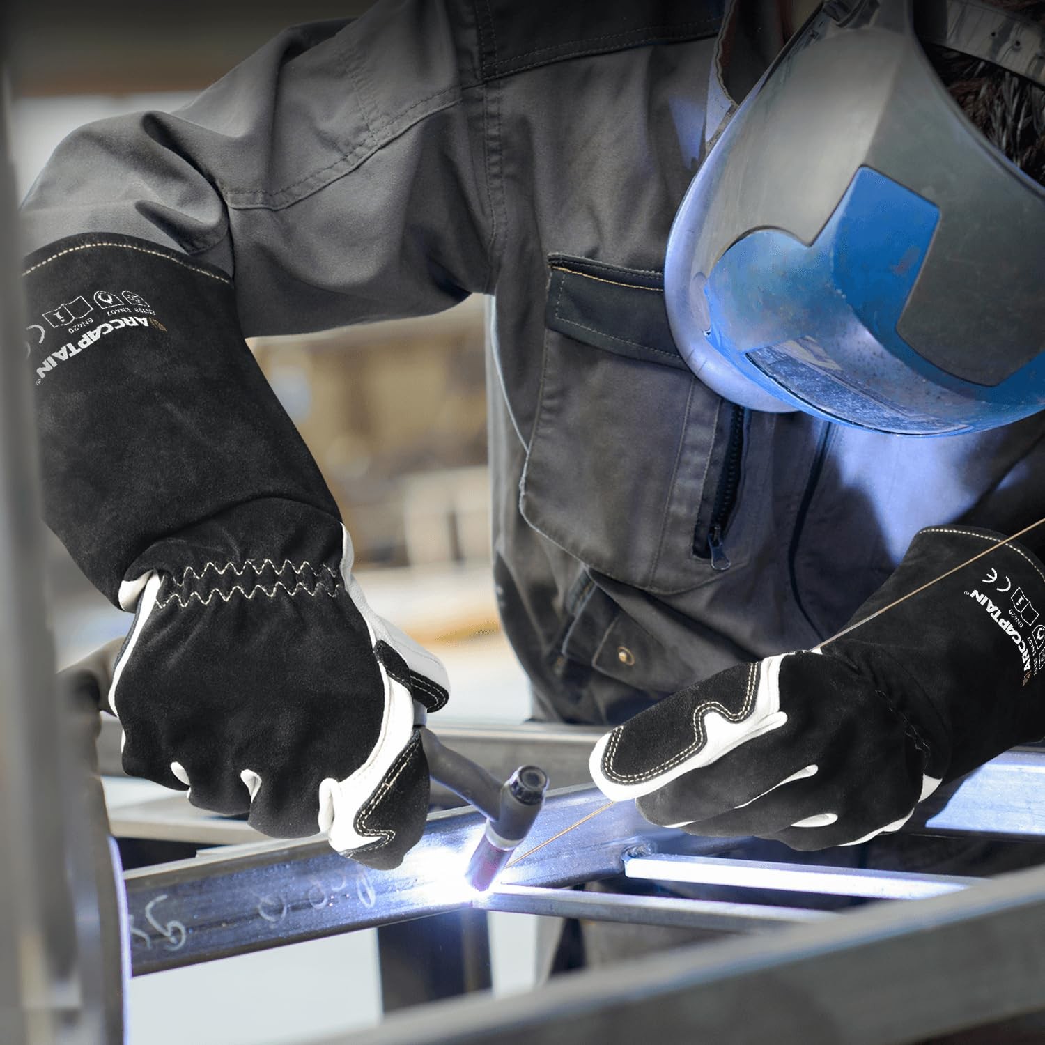 Tig Welding Gloves: Premium Goatskin Grain Leather, Dexterity, Comfort, Dural…