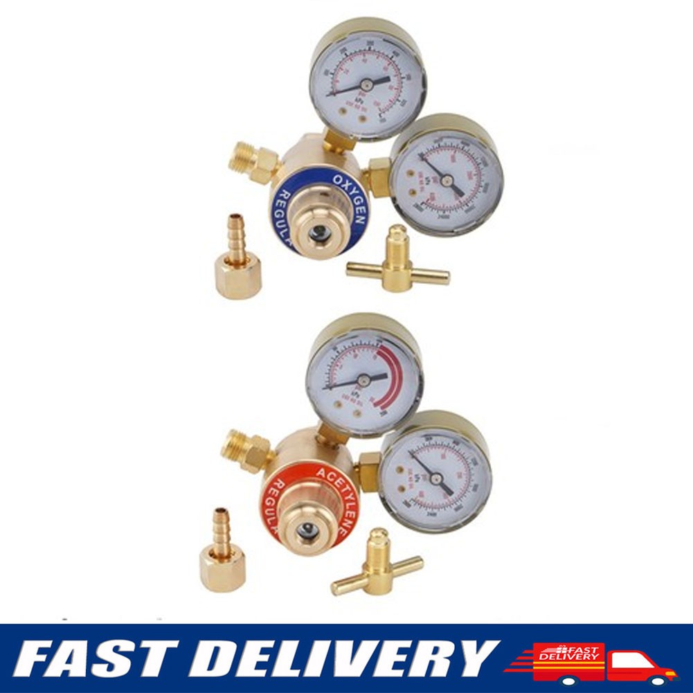 Brass Oxygen CGA540 & Acetylene CGA200 Regulators Gauges 4 Gas Welding Torch