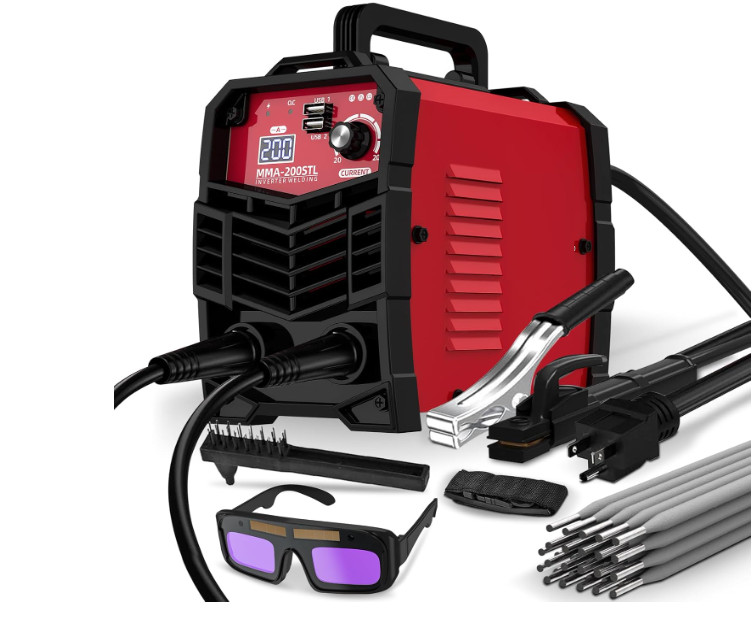 Soldadora mini 200A 110V portátil, inverter IGBT, arranque en caliente, incluye