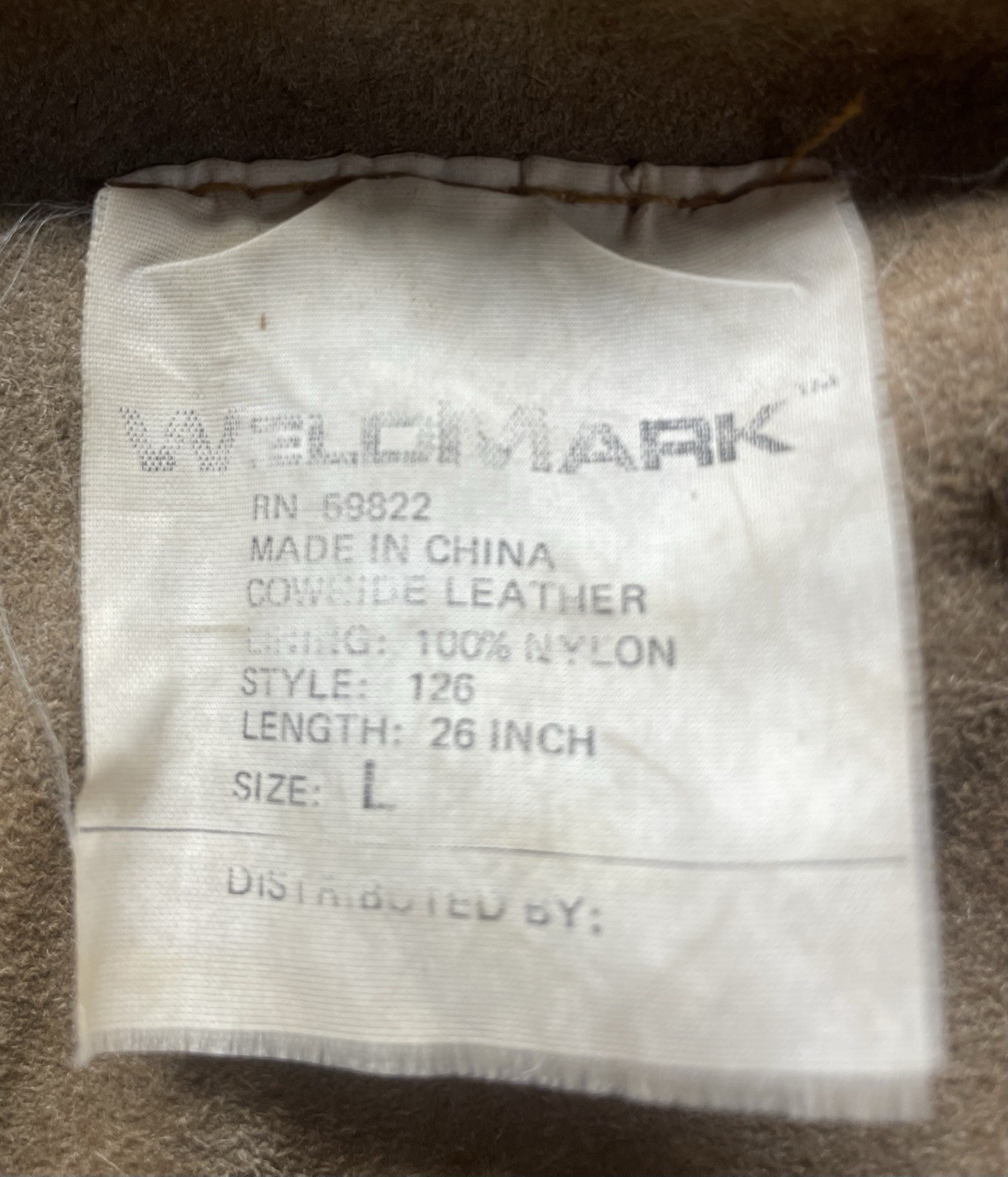 Vintage Weldmark Cowhide Leather Welding Jacket Brown Size L Back Buckle
