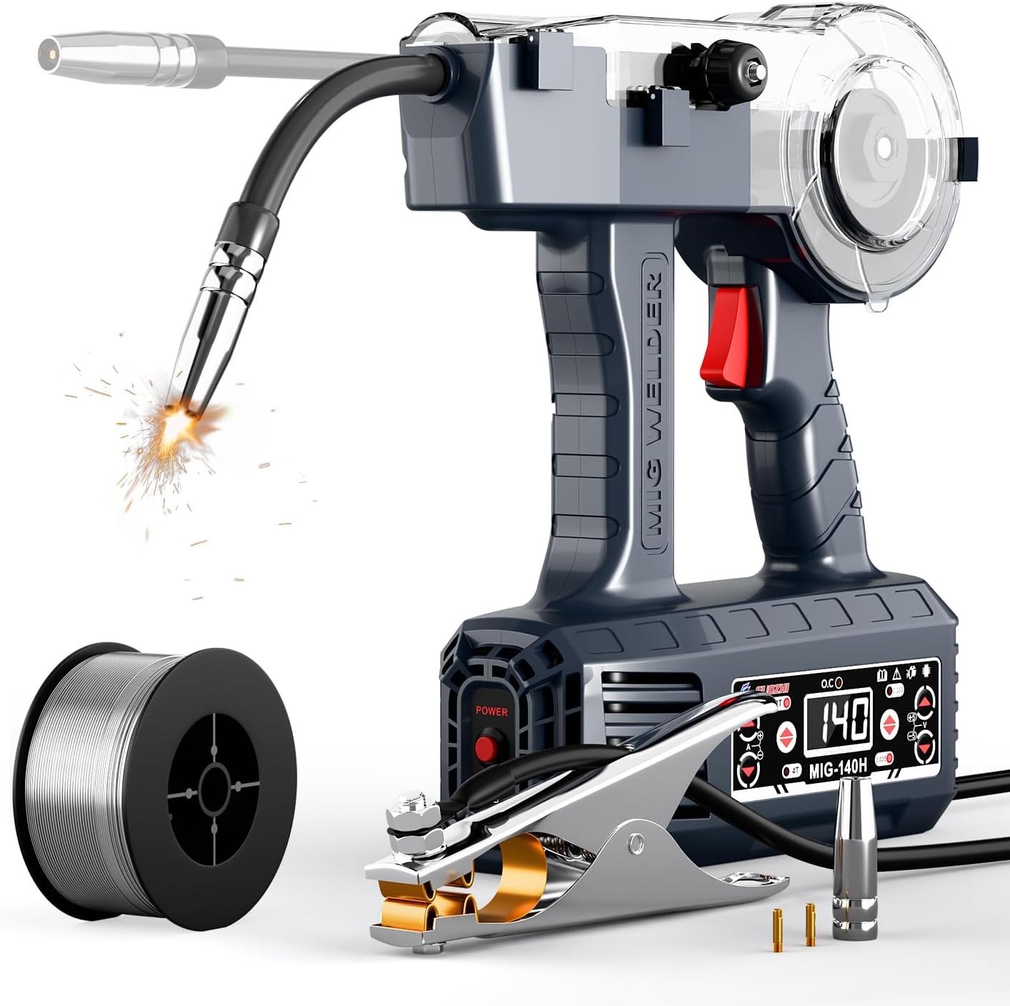 Handheld Flux Core MIG Welder 110V, 140A Portable Welding Machine,Inverter Wire
