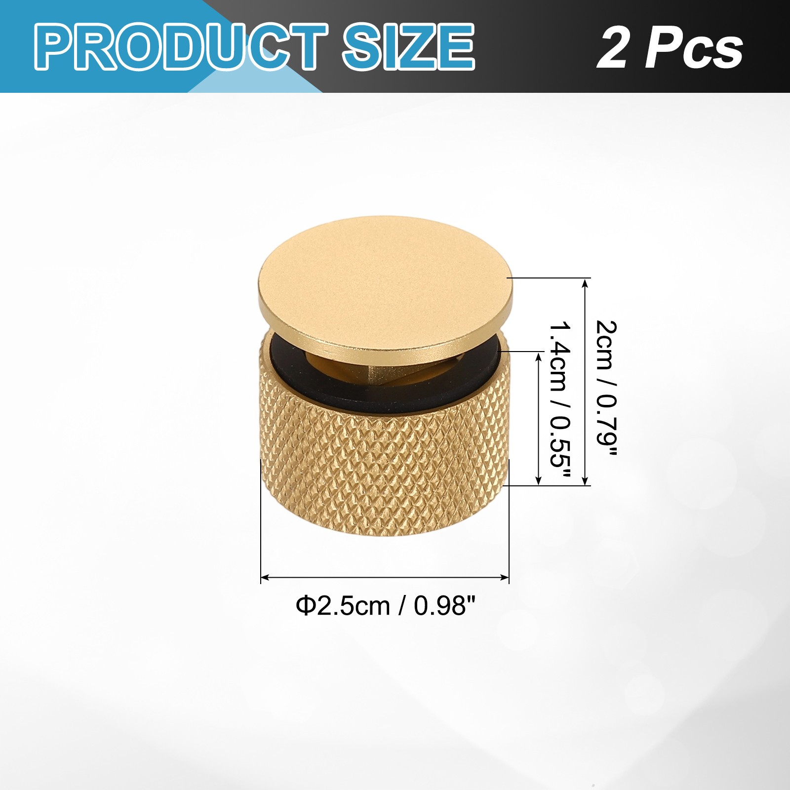 2Pcs Pipeliner Welding Hood Helmet Fasteners with Anti-Slip Rubber Cushion, Gold