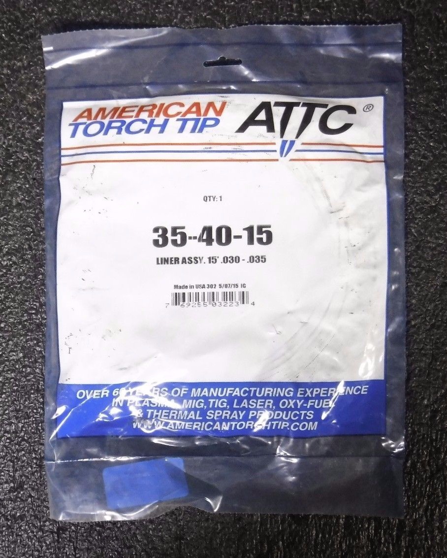 American Torch Tip Liner Assembly, 35-40-15, Wire Size .030-.035 45G199 (M)