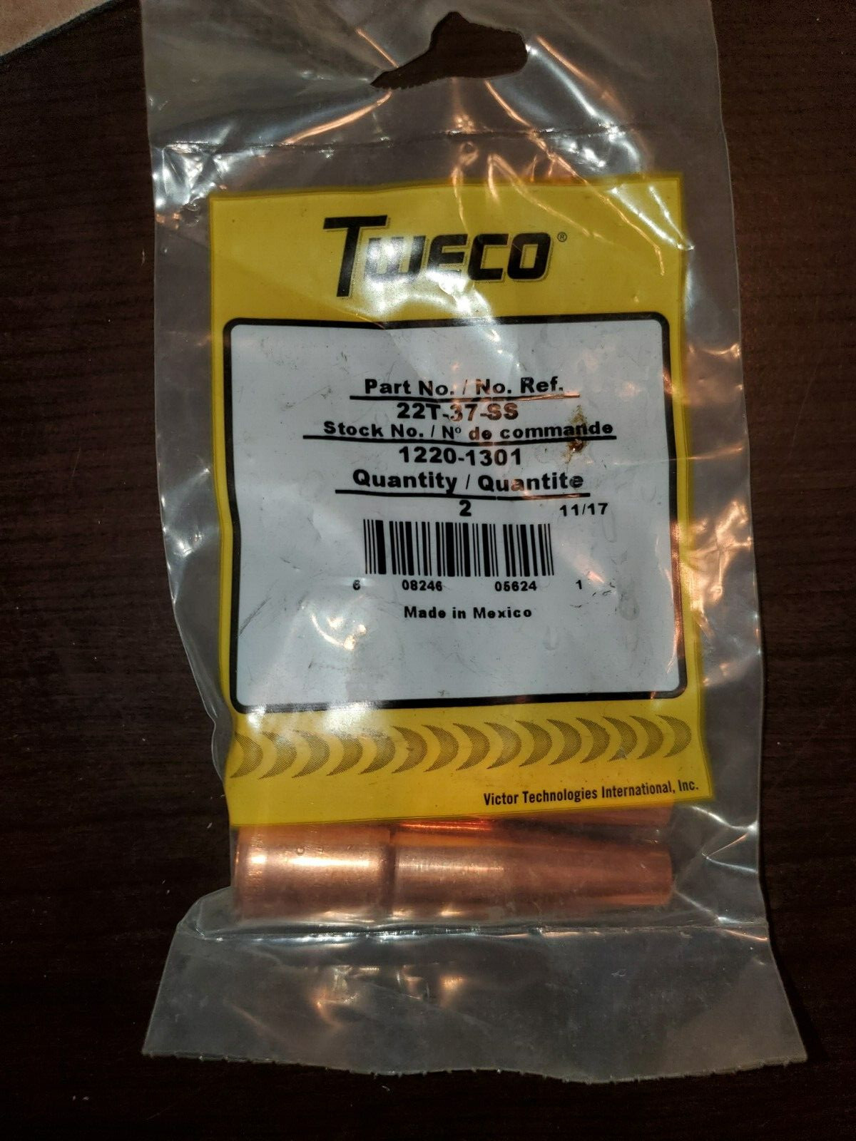 Tweco 22T-37-SS 1220-1301 Tapered Nozzle (3/8 Taper) MIG, 2PK