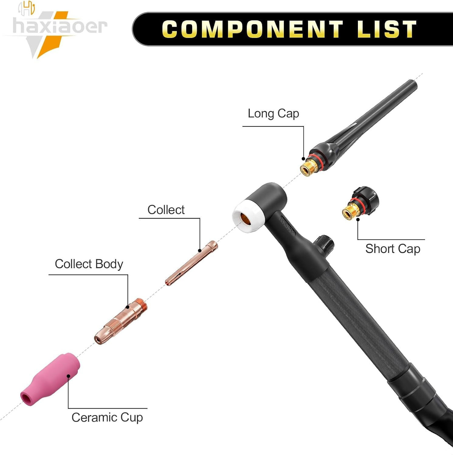 Tig Torch WP-17V TIG Welding Torch, 10FT Cable with Quick Connect and Adapter fo