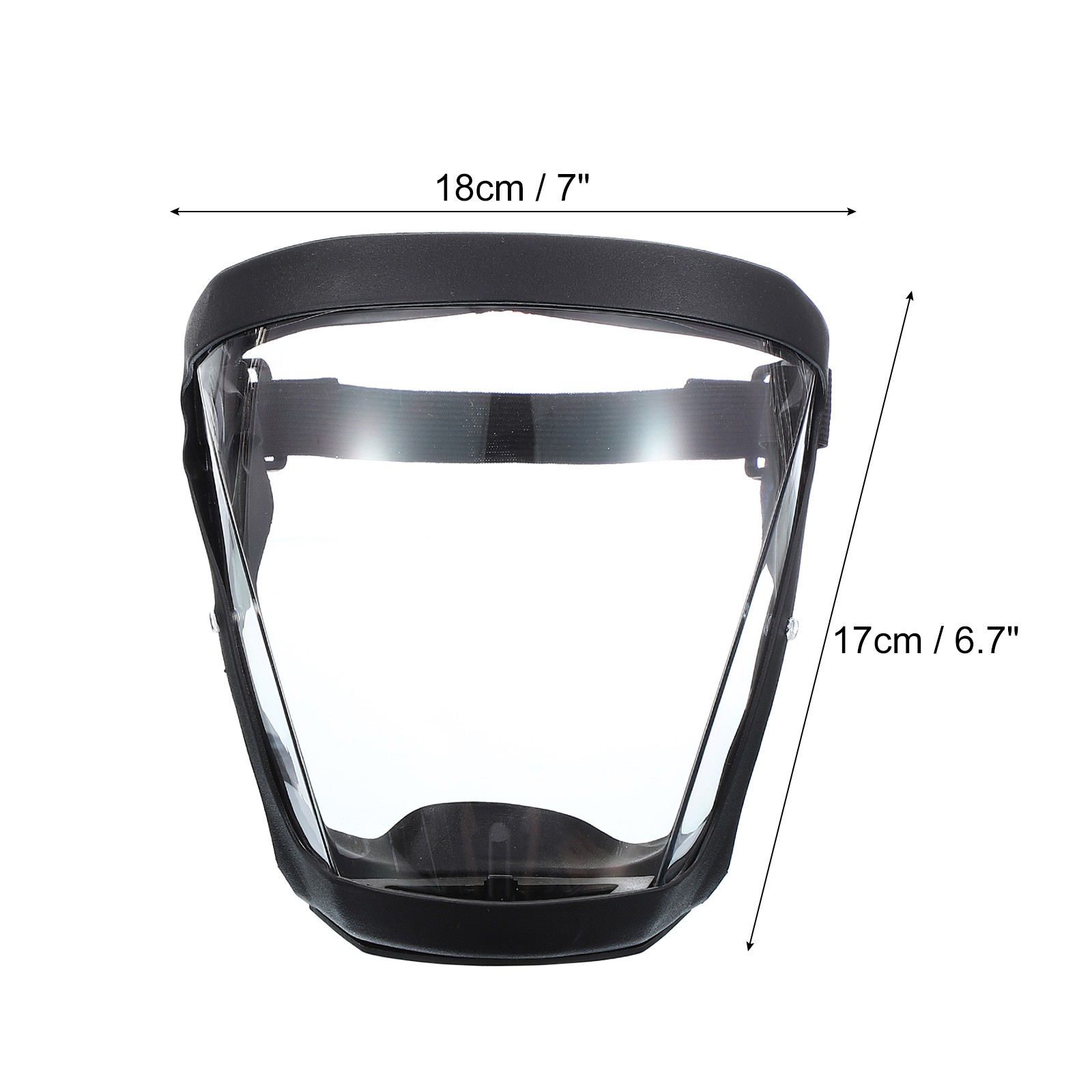 Black Full Safety Face Shields with 2Pcs White Lens & 20Pcs Filter Gaskets