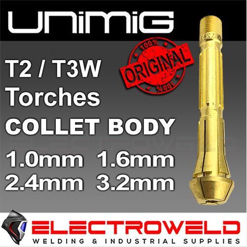 1/3 x UNIMIG T2 T3W Tig Torch Collet Body, 1mm 1.6mm 2.4mm 3.2mm, Welding Gun