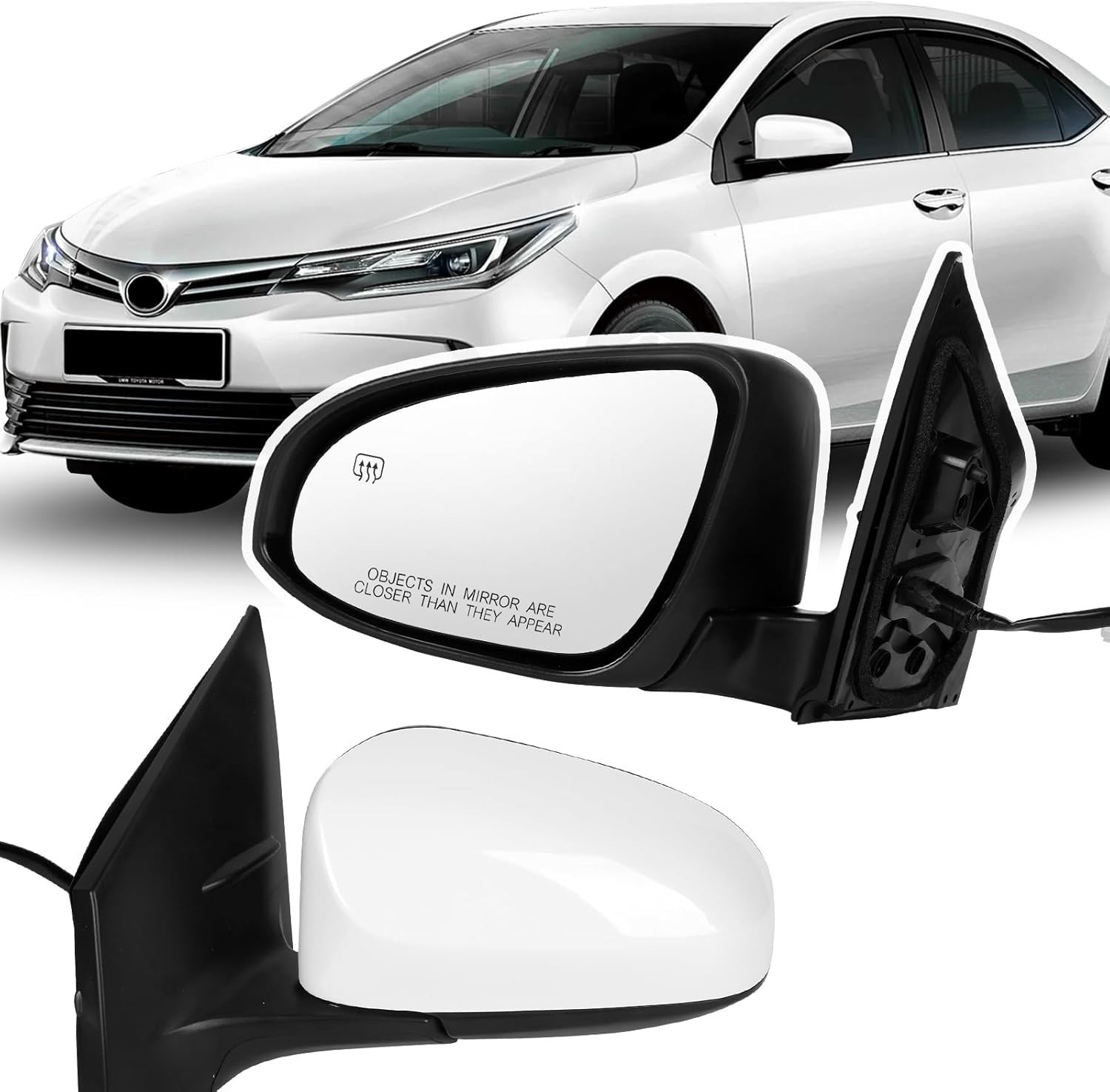 Left Driver Side Door Mirror Assembly Replace for 2014-2019 Toyota Corolla, with