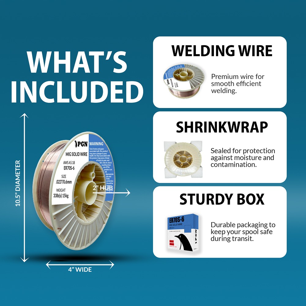 ER70S-6 .023″ – 33-Lb – Mild Steel MIG Welding Wire – Shatterproof ABS Spool