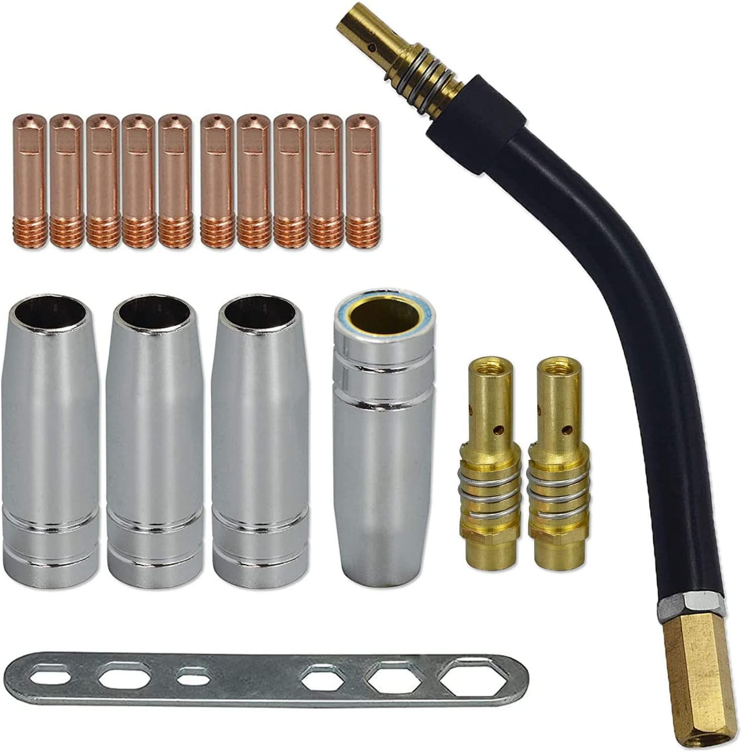 15AK MIG MAG Contact Tips .035″ 0.9Mm M6 140.0177 Kit 18Pcs | Tips Holder Difuse