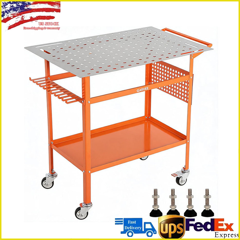 36″x24″ Steel Welding Table,800lbs Capacity Workbench,Portable,Lockable Casters