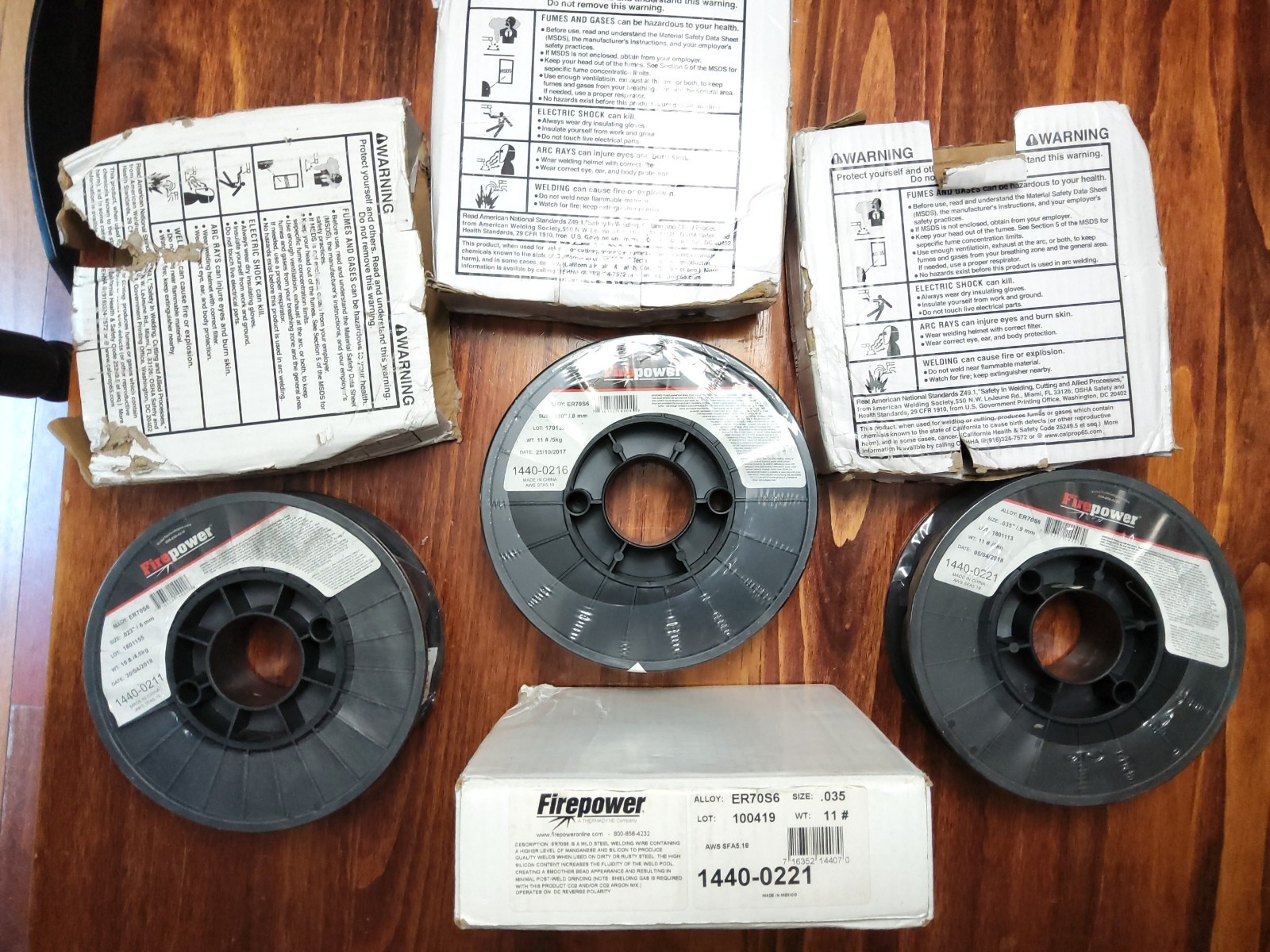 4 FIREPOWER WELDING WIRE 3×11# & 1×10#, .023″, 2x.030″, .035″, See Description!