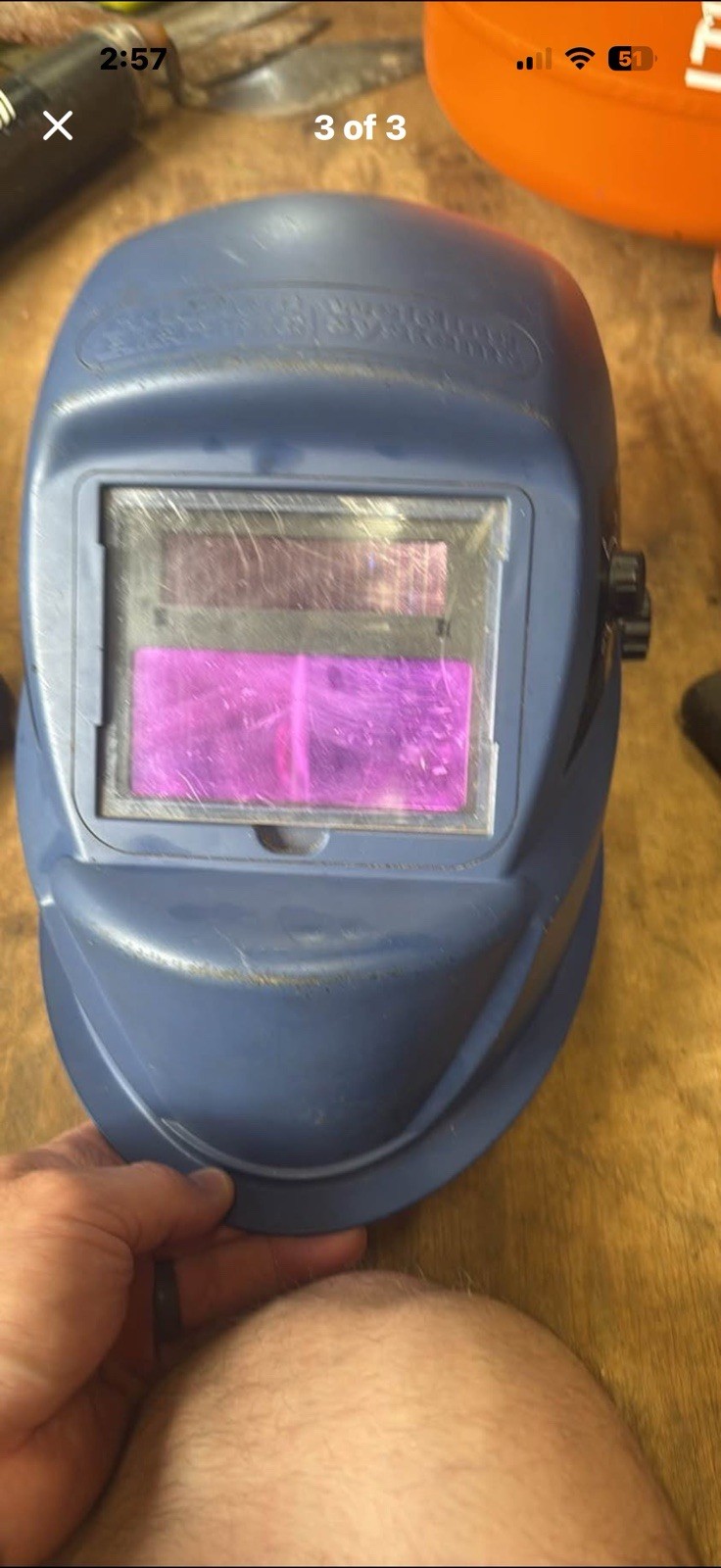 Chicago Electric Welding Systems Auto-Darkening Helmet Blue DIN 9-13 2-Sensor