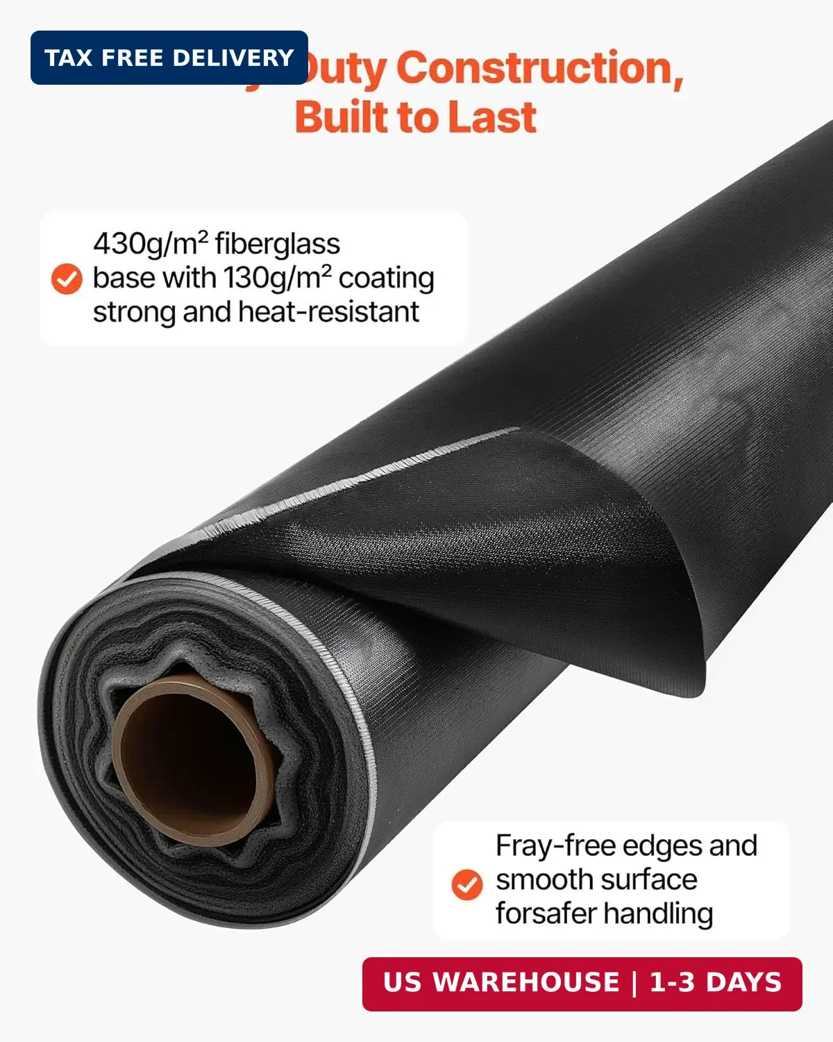 VEVOR Welding Blanket Roll, 5 x 150 FT Silicone Coated Fiberglass Welding Blanke