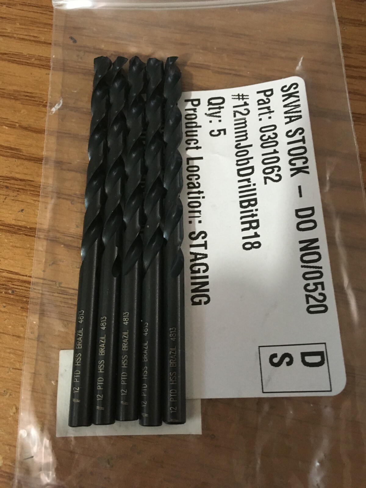 (5) #12 x 3-1/2” OAL HSS 118° Black Oxide Finish Jobber Drill