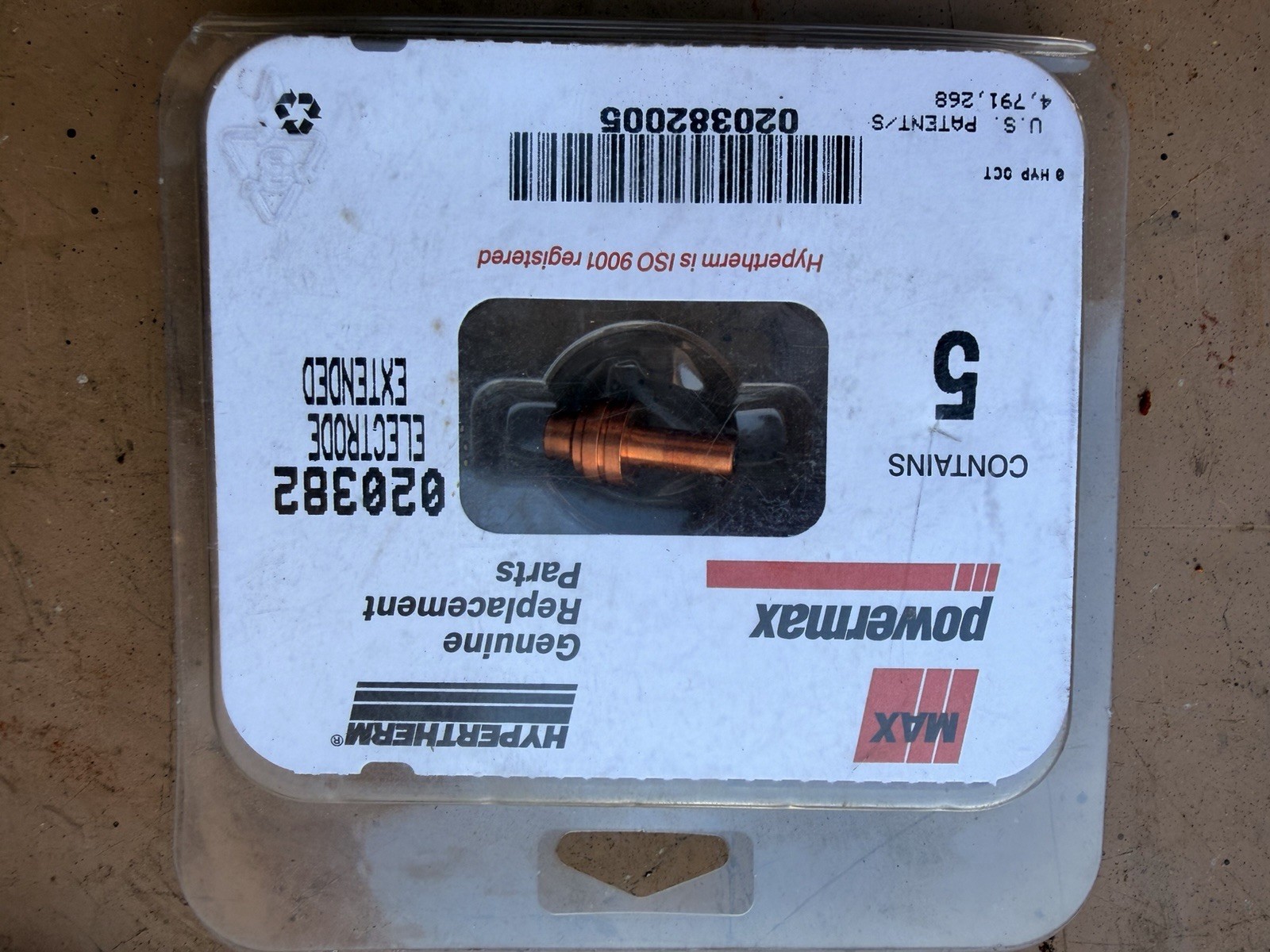 Hypertherm PowerMax Electrode – Pack of 2 (020382) – New – Open Package