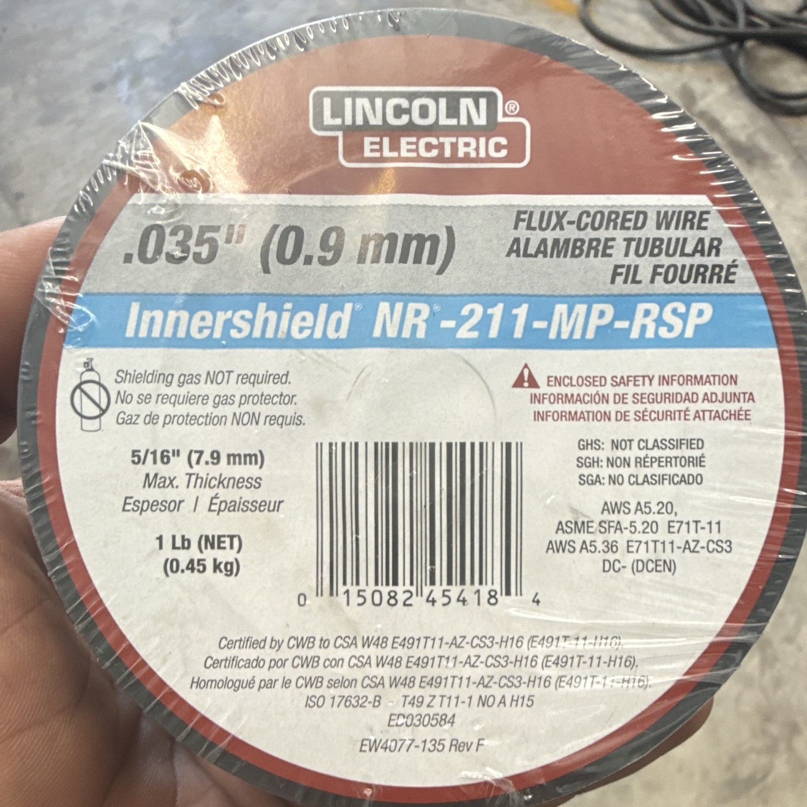 Lincoln Electric Innershield NR-211-MP-RSP Flux-Core Wire 0.035 in 1 lb ED030584