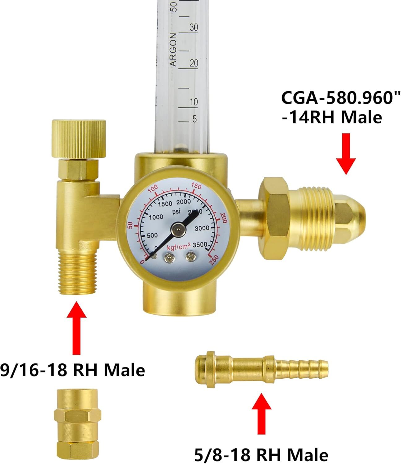 CGA580 Argon CO2 Regulator Gauge Flow Meter for Mig Tig Lincoln Welding Miller
