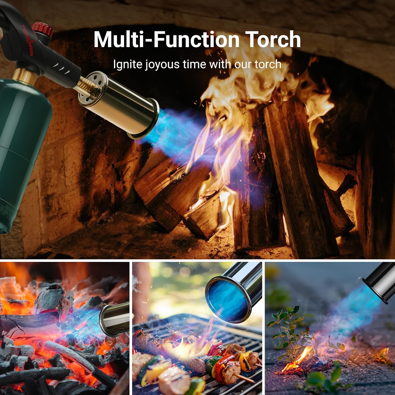 Powerful Propane Torch, Kitchen Cooking Culinary Torch Lighter, Black
