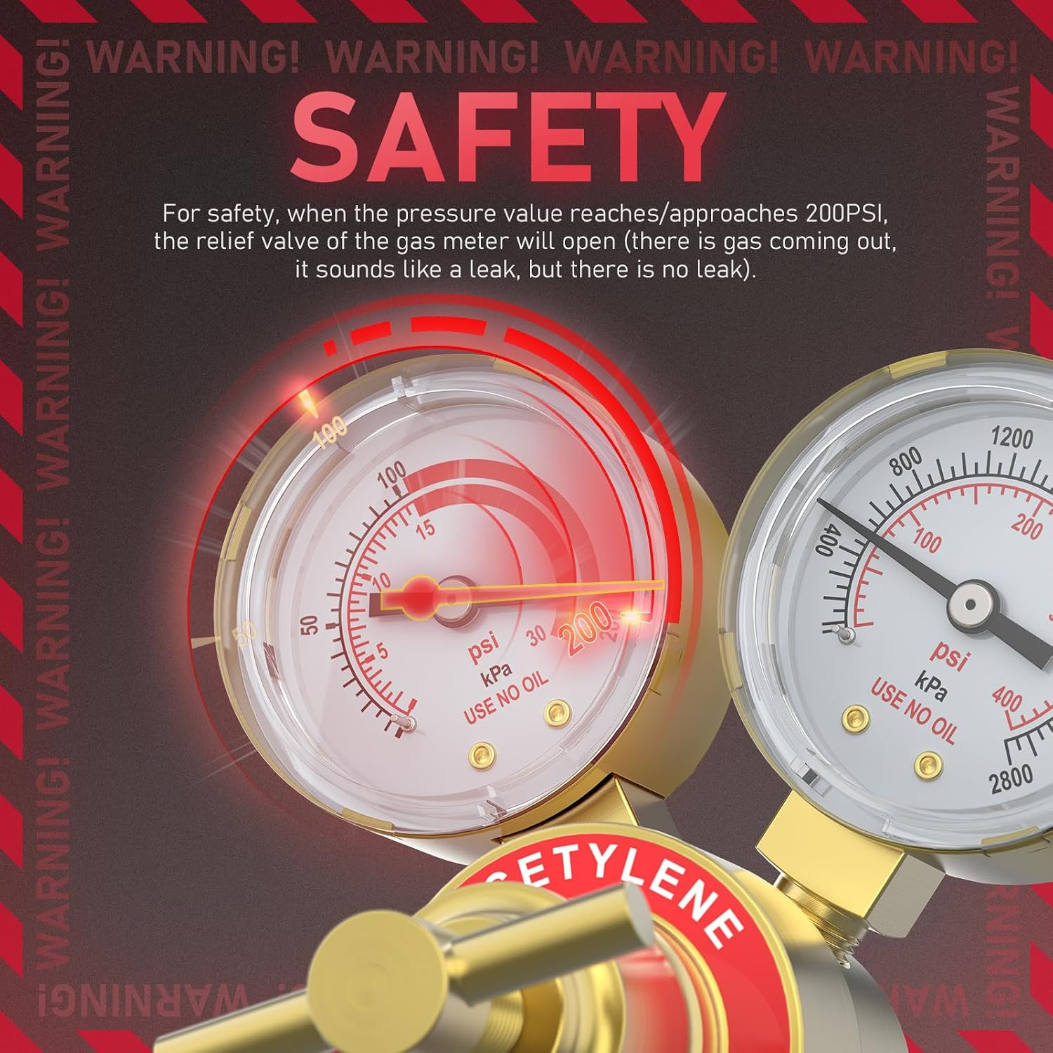 Acetylene and Oxygen Regulator, CGA540 and CGA200 | Included Hose, Gas Source Co