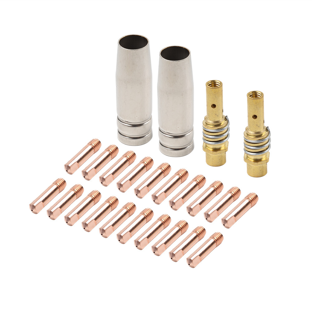 24pcs MB 15AK MIG Welding Gun Kit 030/035Contact Tip Nozzle Diffuser