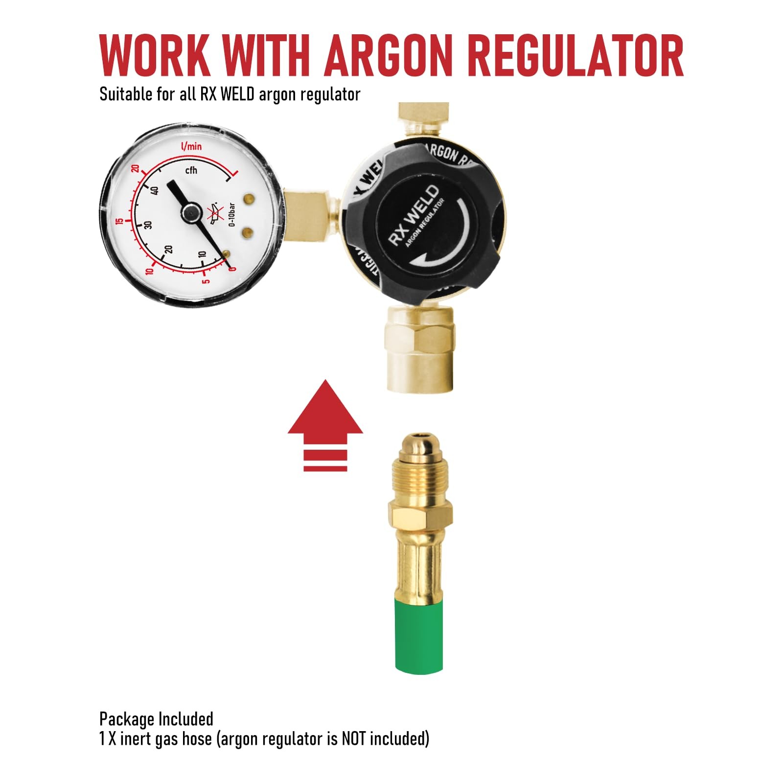 RX WELD Inert Gas Welding Hose – Argon Flow Hose (Green, 50FT)