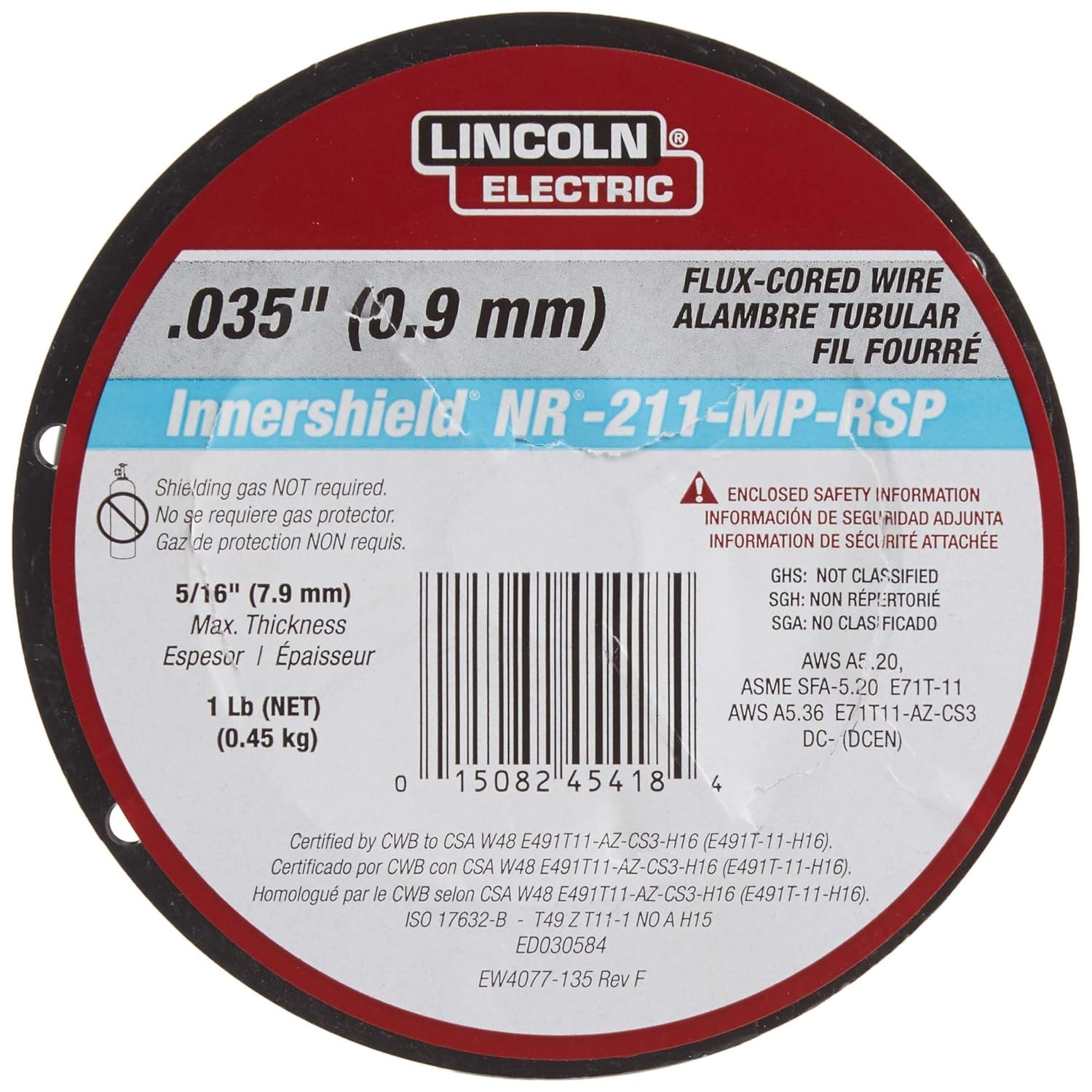 Lincoln Electric Fluxcore Wire 035″ Black Fluxcore Wire ED030584