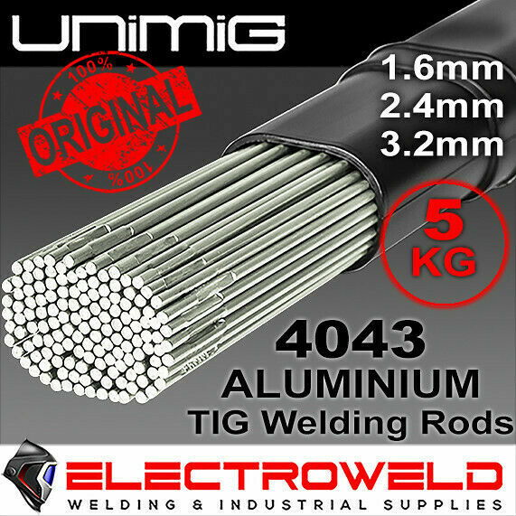 5kg- 1.6mm/2.4mm/3.2mm Filler Rods 4043 UNIMIG Aluminium TIG Welding Electrodes
