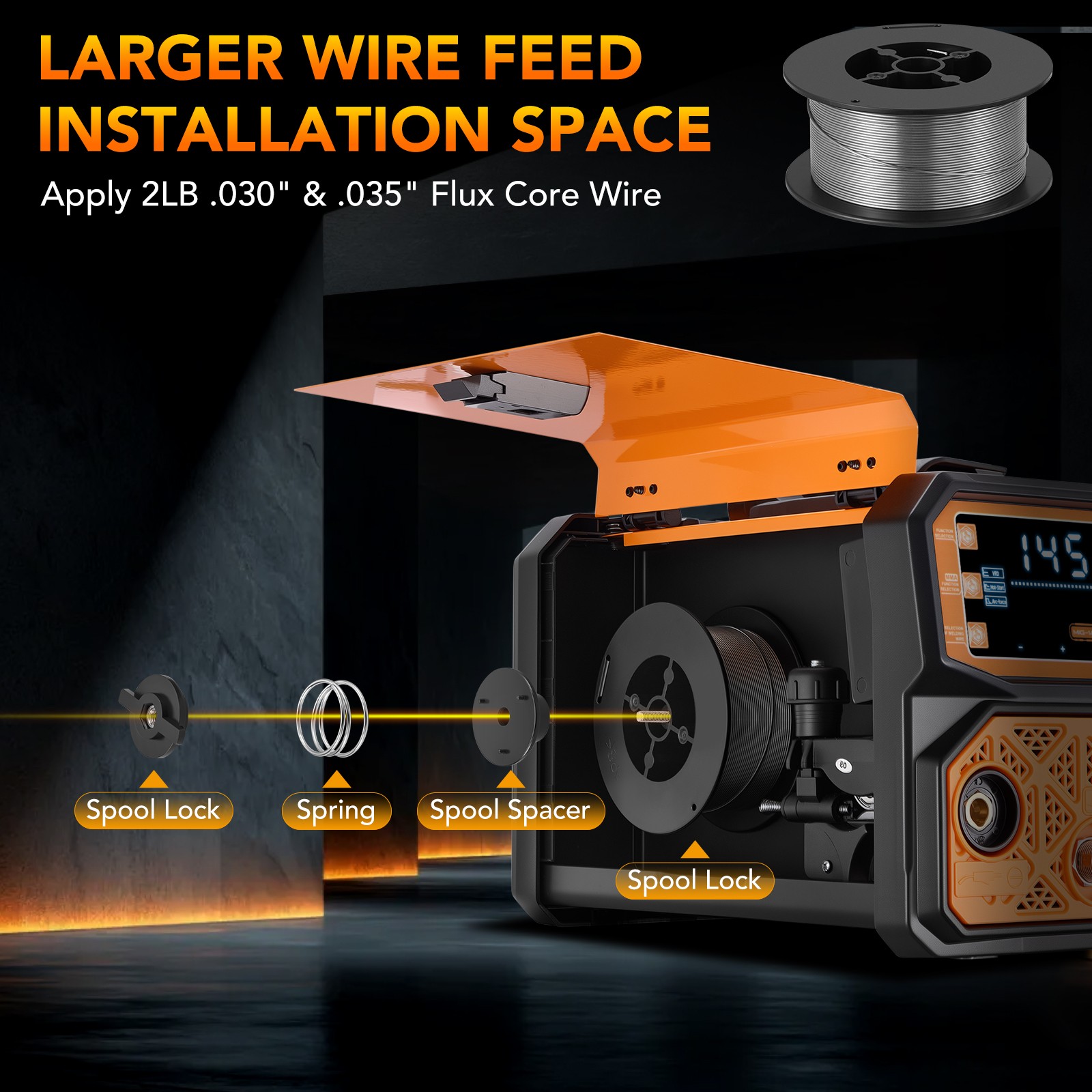 Flux Core MIG Welder 145A 3 Functions No Shielding Gas Required Stick TIG