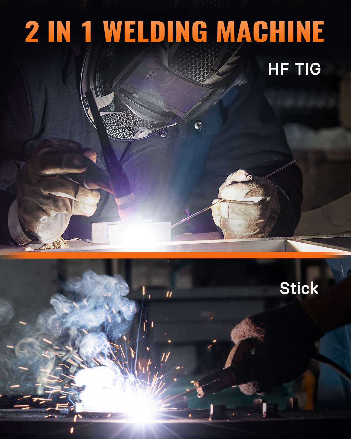 200A TIG Welder 110V&220V HF TIG/MMA Welder Machine with Post Gas & Helmet DIY
