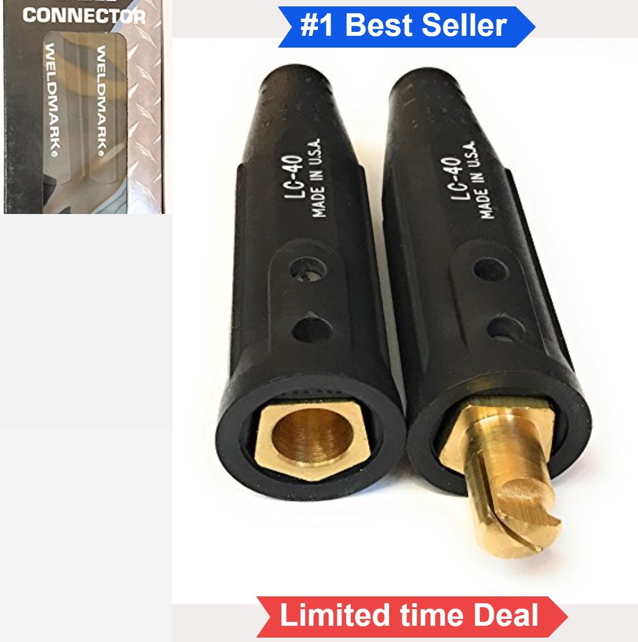 Welding Cable Connector Set Male Female 350 Amp LC40 Heavy Duty Twist Lock USA