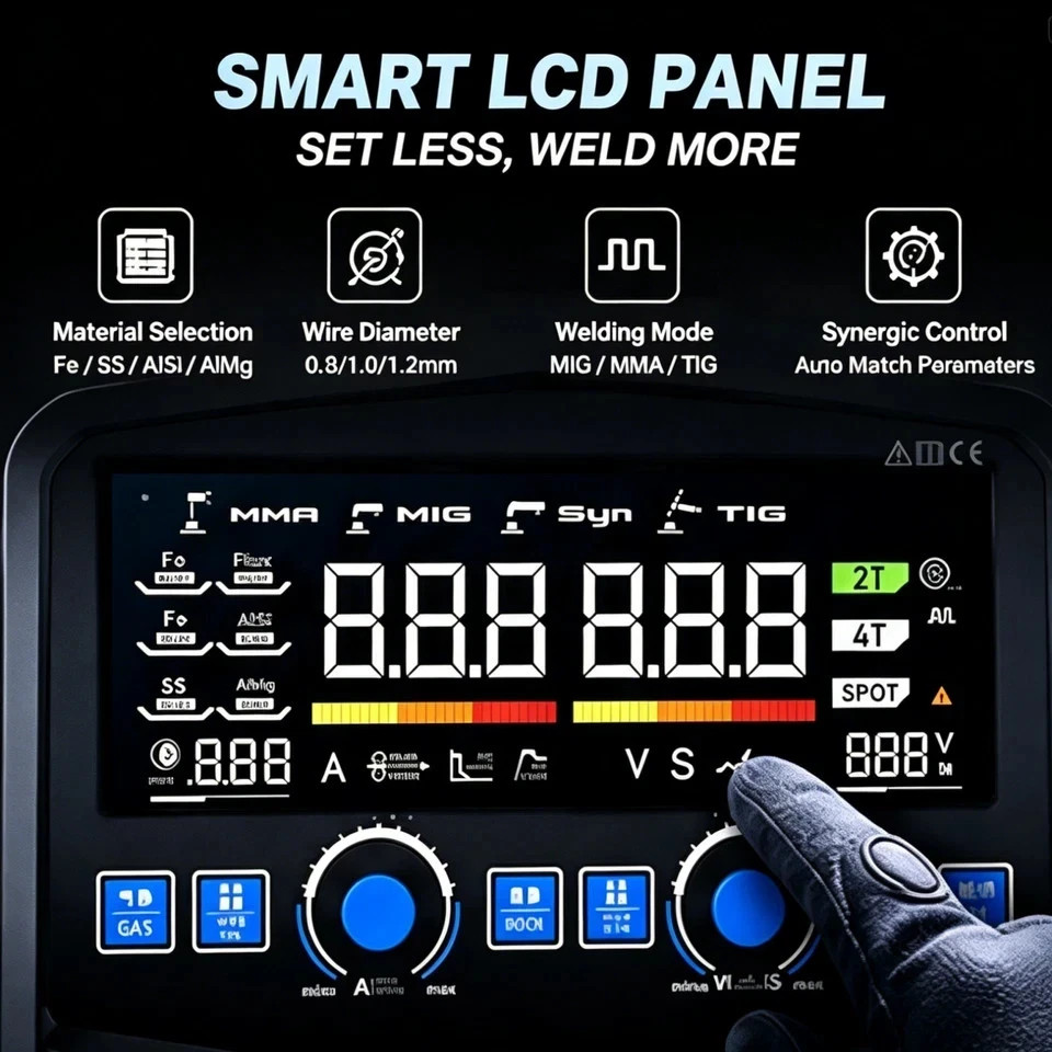 5-IN-1 270A Aluminum MIG Welder 110V/220V Gas MIG/Gasless MIG/LIFT TIG/Stick/Alu