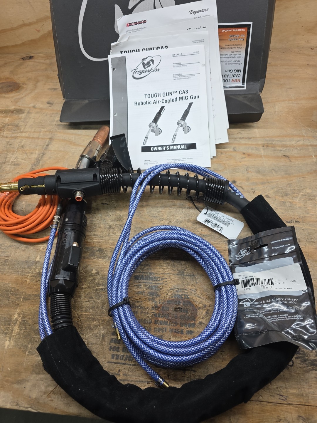 Tregaskiss RA11BA1AA1EL Tough Gun MIG Welding Gun, 500A, 3.0 Length, .045-S Wire