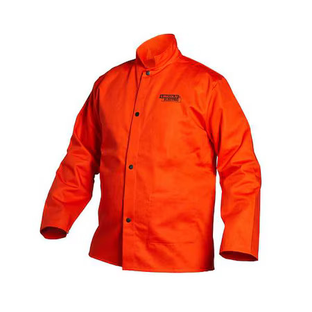 Lincoln Electric K4688-3Xl Welding Jacket, Cotton, 9 Oz, 30 In Length, Snaps