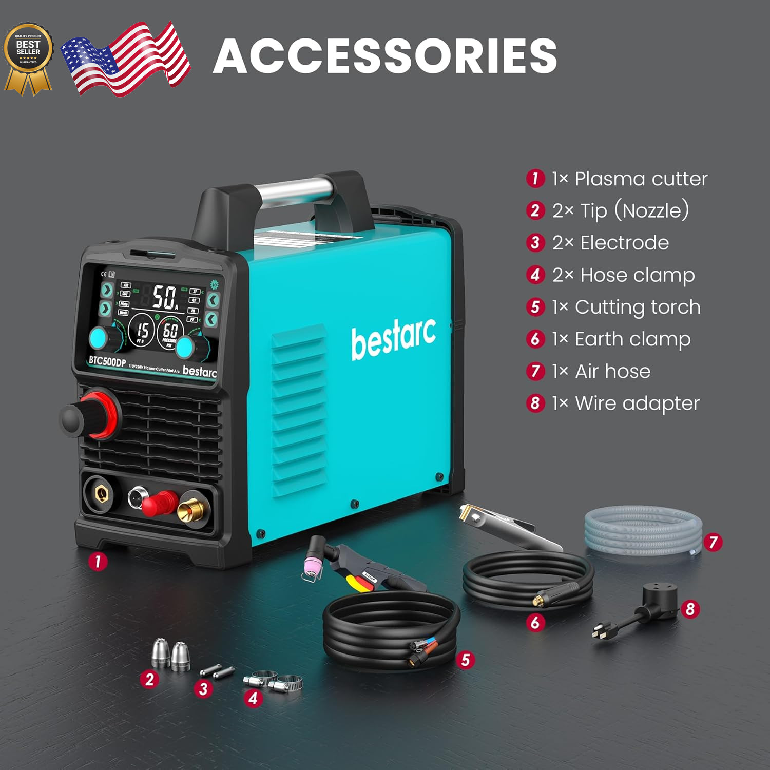 bestarc Plasma Cutter [Pilot Arc][Large LED Display][Air Sensor] 50A bestarc Pl